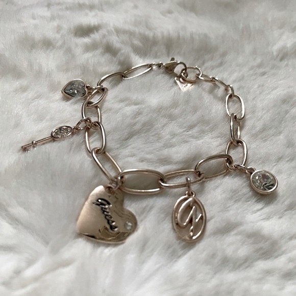 Rose Gold Plated Guess Charm Bracelet - Picture 2 of 2